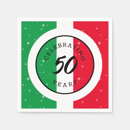 イタリアイタリアン国旗イタリア誕生日記念日 スタンダードカクテルナプキン (正面)