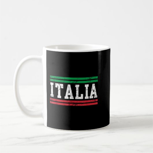 イタリアイタリアン国旗イタリ動揺してアヴィンテージ兵W コーヒーマグカップ (左)