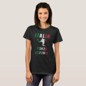 イタリアイタリアン国旗ジャージーフォルツァAzzuri Italia Socc Tシャツ (正面フル)