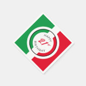 イタリアイタリアン国旗ハッピー21歳の誕生日 スタンダードカクテルナプキン (角)