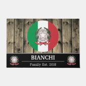 イタリアイタリアン国旗素朴の木/家族 ドアマット (正面)