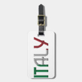 イタリアイタリアン国旗色タイポグラフィ ラゲッジタグ (正面縦)