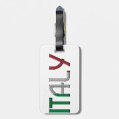 イタリアイタリアン国旗色タイポグラフィ ラゲッジタグ (裏面縦)