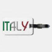 イタリアイタリアン国旗色タイポグラフィ ラゲッジタグ (裏面横)