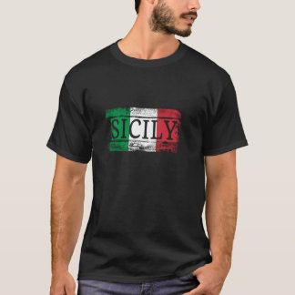 イタリアイタリアン国旗Iヴィンテージシチリア Tシャツ