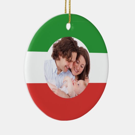 イタリアイタリアン家族写真クリスマス米国国旗 セラミックオーナメント (右)