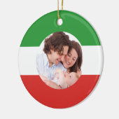 イタリアイタリアン家族写真クリスマス米国国旗 セラミックオーナメント (左)