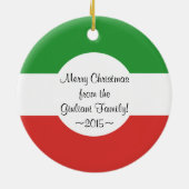 イタリアイタリアン家族写真クリスマス米国国旗 セラミックオーナメント (裏面)