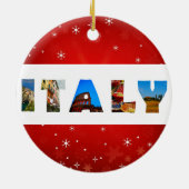 イタリアイタリアン旅行写真クリスマス セラミックオーナメント (裏面)