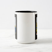 イタリアイタリアン湖レトロヴィンテージ旅行ポスター ツートーンマグカップ (中央)