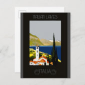 イタリアイタリアン湖レトロヴィンテージ旅行ポスター ポストカード (正面/裏面)