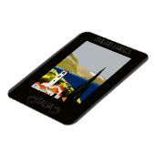 イタリアイタリアン湖レトロヴィンテージ旅行ポスター マグネット (左側)