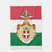 イタリアイタリアン王国の記章を含む国旗 キッチンタオル (縦)