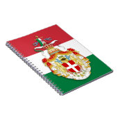 イタリアイタリアン王国の記章を含む国旗 ノートブック (右側)