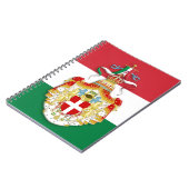 イタリアイタリアン王国の記章を含む国旗 ノートブック (左側)