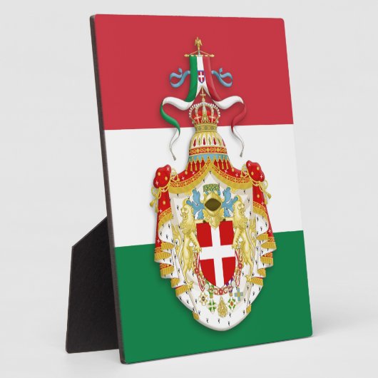 イタリアイタリアン王国の記章を含む国旗 フォトプラーク (側面)