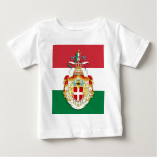 イタリアイタリアン王国の記章を含む国旗 ベビーTシャツ
