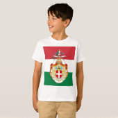 イタリアイタリアン王国の記章を含む国旗 Tシャツ (正面フル)
