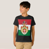 イタリアイタリアン王国の記章を含む国旗 Tシャツ (正面フル)