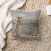 イタリアエレガントの橋の上に家族の歩く クッション (ブランケット)