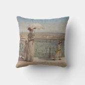 イタリアエレガントの橋の上に家族の歩く クッション (裏面)