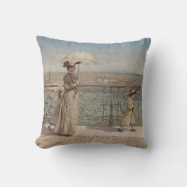 イタリアエレガントの橋の上に家族の歩く クッション