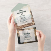 イタリアエレガントフィレンツェ行き先結婚式 オールインワン招待状 (貼ってはがせる)