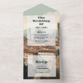 イタリアエレガントフィレンツェ行き先結婚式 オールインワン招待状 (内側)