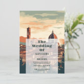 イタリアエレガントフィレンツェ行き先結婚式 招待状 (スタンド正面)