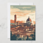 イタリアエレガントフィレンツェ行き先結婚式 招待状 (裏面)