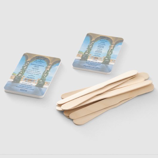 イタリアエレガントロマンチック湖コモのアーチ結婚ズ ハンドファン (組立なし)