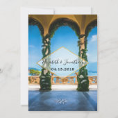 イタリアエレガント金ゴールドブルーグリーンブライダルシャワー 招待状 (裏面)