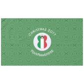イタリアエンジェルクリスマスフラグをパーソナライズ(水平) テーブルクロス (正面(横))