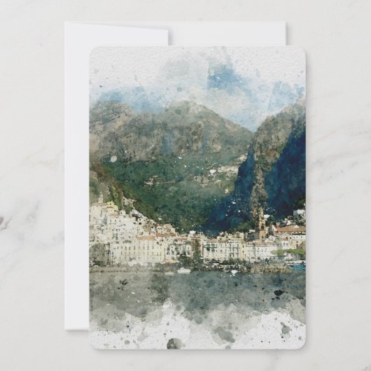 イタリアオリーブ我々は我々が駆け落ちした招待の結び目を結んだ 招待状 (裏面)