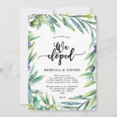 イタリアオリーブ我々は我々が駆け落ちした招待の結び目を結んだ 招待状 (正面)