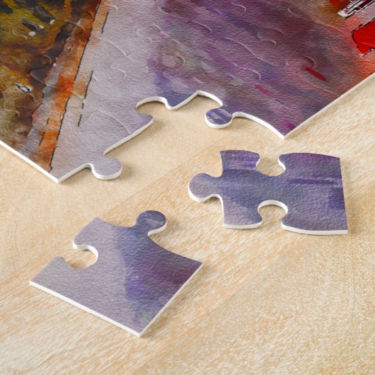 イタリアカラフルのヴェネツィアのブラーノに建つ家 ジグソーパズル (側面)