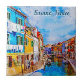 イタリアカラフルのヴェネツィアのブラーノに建つ家 タイル (正面)