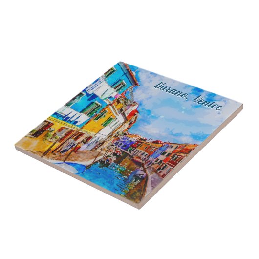 イタリアカラフルのヴェネツィアのブラーノに建つ家 タイル (側面)