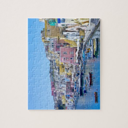 イタリアカラフル魚釣りハーバー ジグソーパズル (縦)