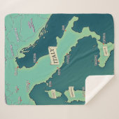 イタリアクラシックの地図 シェルパブランケット (正面(横))