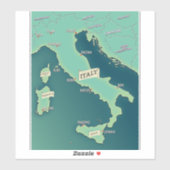 イタリアクラシックの地図 シール (シート)