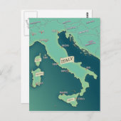 イタリアクラシックの地図 ポストカード (正面/裏面)