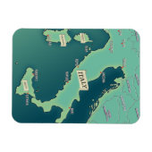 イタリアクラシックの地図 マグネット (横)