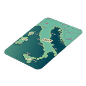 イタリアクラシックの地図 マグネット (左側)