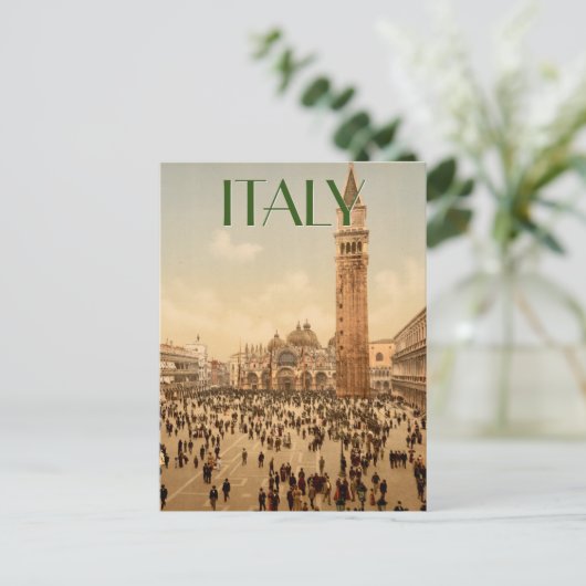 イタリアコンサートセントマークスプレイスヴェニスカスタム文字 ポストカード (スタンド正面)