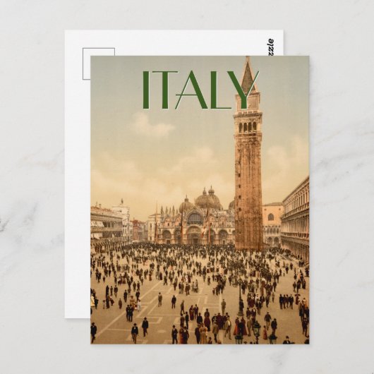 イタリアコンサートセントマークスプレイスヴェニスカスタム文字 ポストカード (正面/裏面)