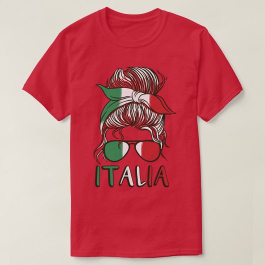 イタリアサッカーイタリアンワールドカップ女性国旗 Tシャツ (デザイン正面)
