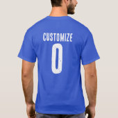 イタリアサッカーカスタマイズTシャツ（名前と番号あり） Tシャツ (裏面)