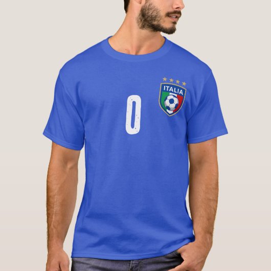 イタリアサッカーカスタマイズTシャツ（名前と番号あり） Tシャツ (正面)
