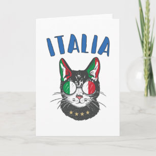 イタリアサッカーキャットマスコットイタリアンファン国旗 カード